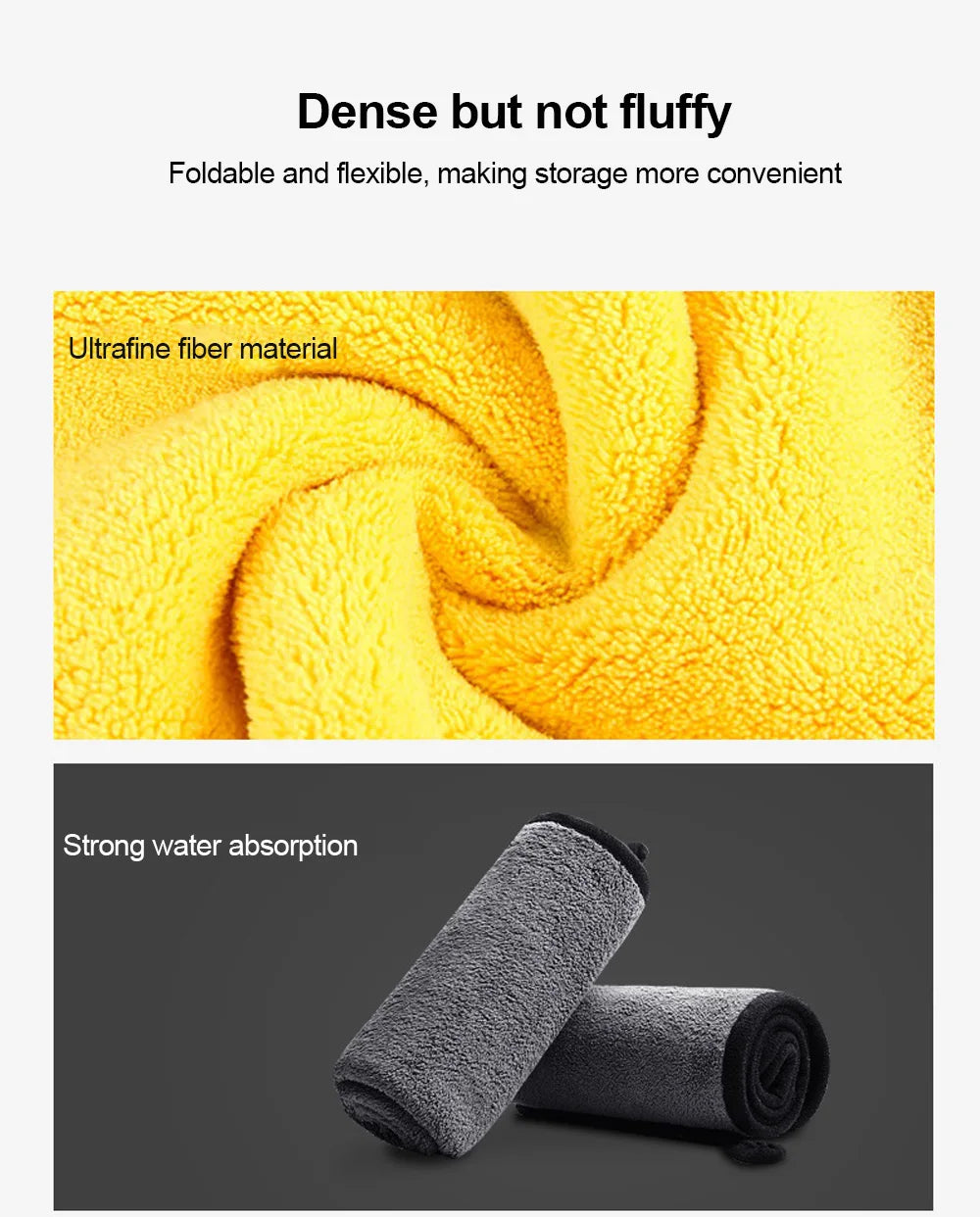 SEAMETAL 3/5/10Pcs Car Wash Microfiber Towel 30x30/60CM Car Cleaning Drying Cloth Hemming Car Care Cloth Car Wash Accessories