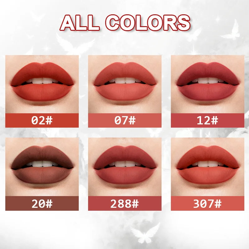 Matte Liquid Lipstick Makeup, Waterproof Non-fading Non-stick Cup, Smooth Misty Finish for Fuller Lips, Rich Color Rendering