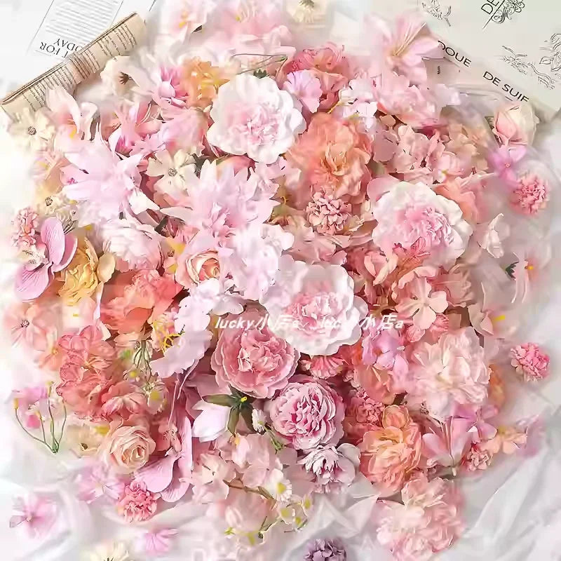 1Bag Artificial Flower Head For Home Room Wedding Decoration Handmade Craft Wreath Christmas Tree Decor 2025 Navidad Supplies