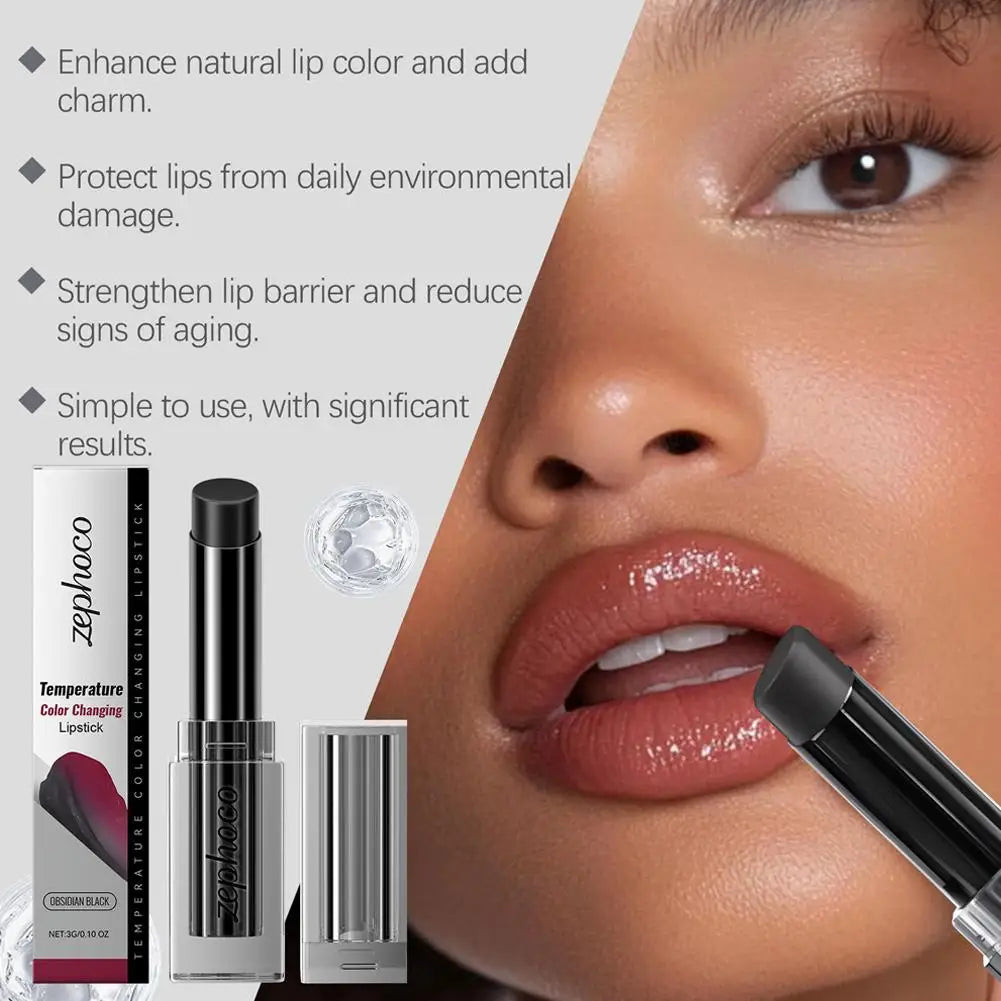 Temperature-Sensitive Color-Changing Lipstick Deeply Nourishing Prevents Dryness And Cracking Fades Lip Lines Locks In Moisture