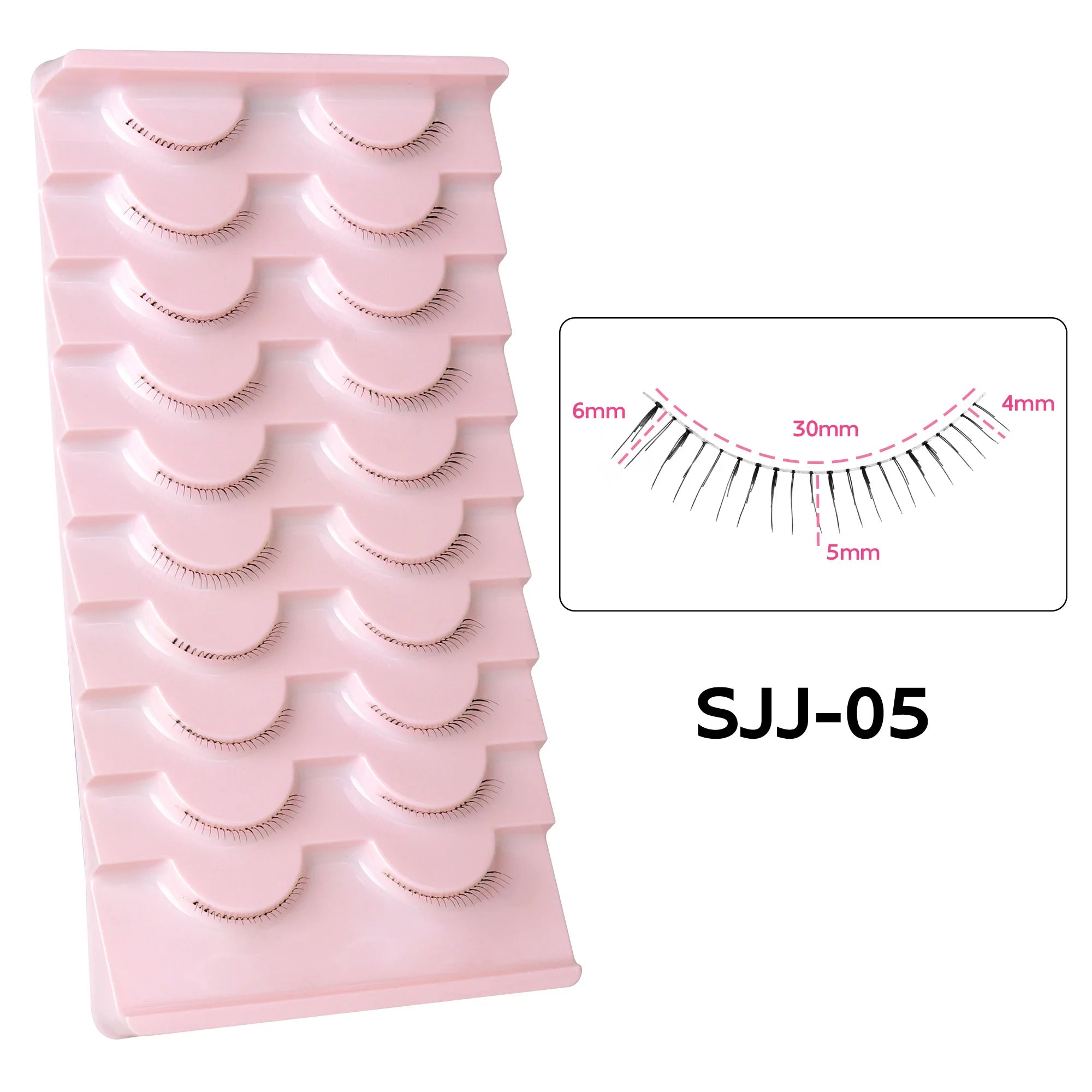 10Pairs Lower Eyelashes Pack Under Eye Lashes Soft Lower Eyelashes 100% Handmade Clear Band Manga Bottom Lashes Makeup Tools
