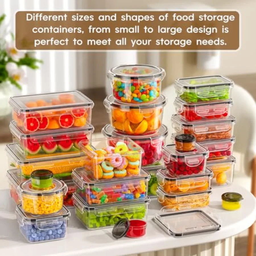 Food Storage Containers with Lids Airtight 35 Containers and 35 Lids 100% Leak Proof Meal Prep Container for Kitchen BPA-Free P