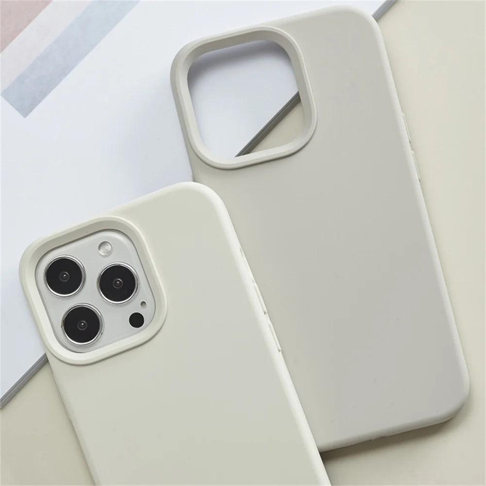 Soft Smooth Protector Shockproof Back CoverFor iPhone 16 Pro Max 15 14 11 12 13 Mini 7 8 Plus XR XS Candy Color Phone Case