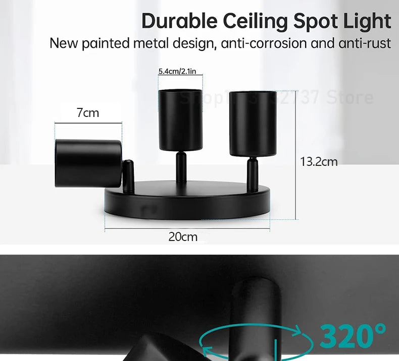 Modern GU10 LED Study Ceiling Lights Kitchen Fixtures Dining Room Background Decoration Lampshade Adjustable Stairs Aisle Lamp