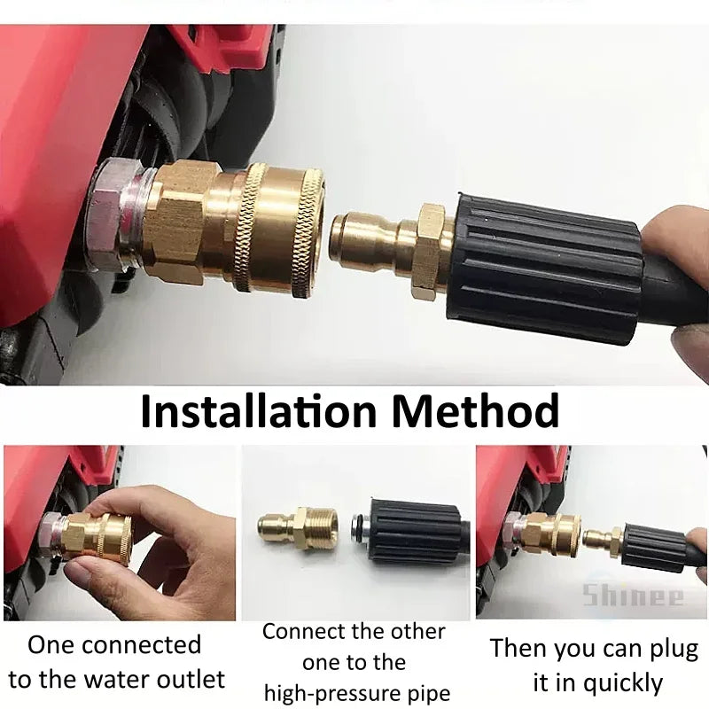 1/4" 3/8" 1/2" High Pressure Quick Connector Car Washer Adapter Water Gun Hydraulic Couplers Couplings for Garden Irrigation