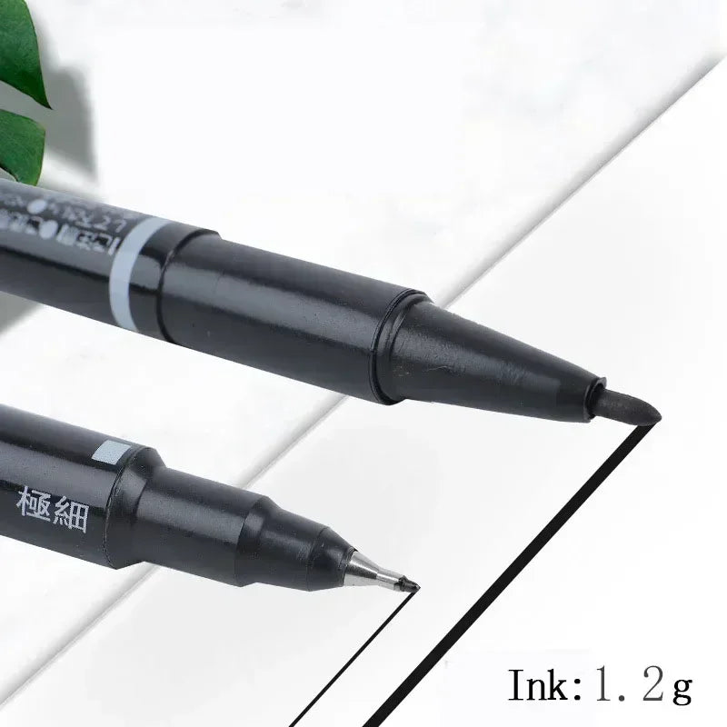 5/10PCs Permanent Marker Black/Blue/Red Oil Marker Pen Twin Tip Fine Nid Marker Ink Stationery Items School & Office Supplies