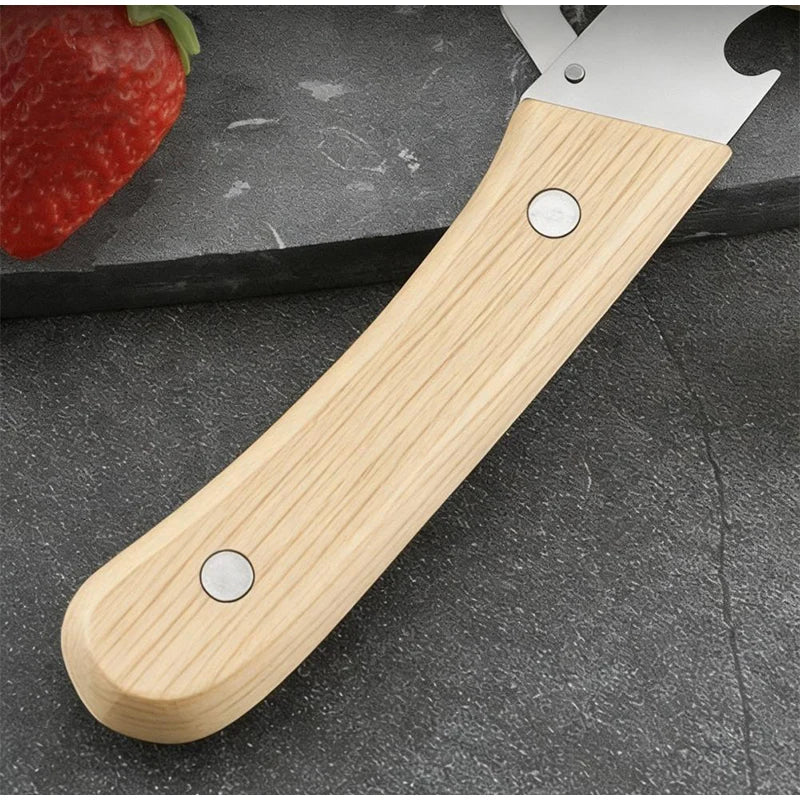 Multipurpose Vegetable Peeler Stainless Steel Kitchen Tool Wooden Handle Cutter For Scallion Potato Fruit Asparagus Winter Melon