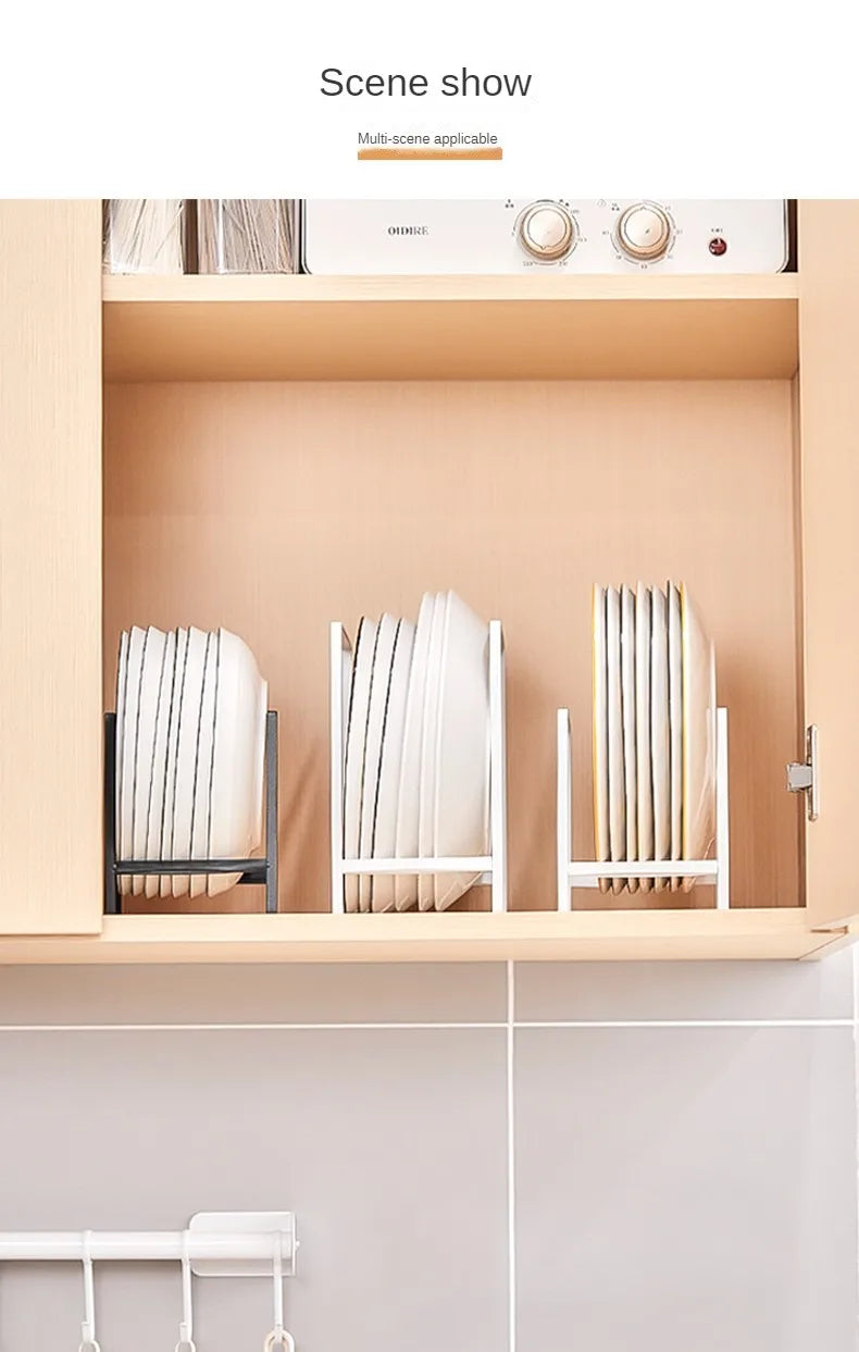 kitchen cabinet plate storage countertop dish rack drawer dinner plate partition drain rack layered storage rack