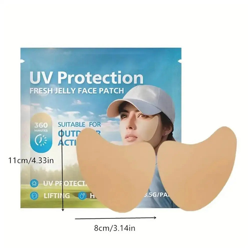 5 pair Golf Sunscreen Face Patches Anti-Sweat Moisturizing Sun Protection Stickers UV Facial Patch for Summer Outdoor Activities