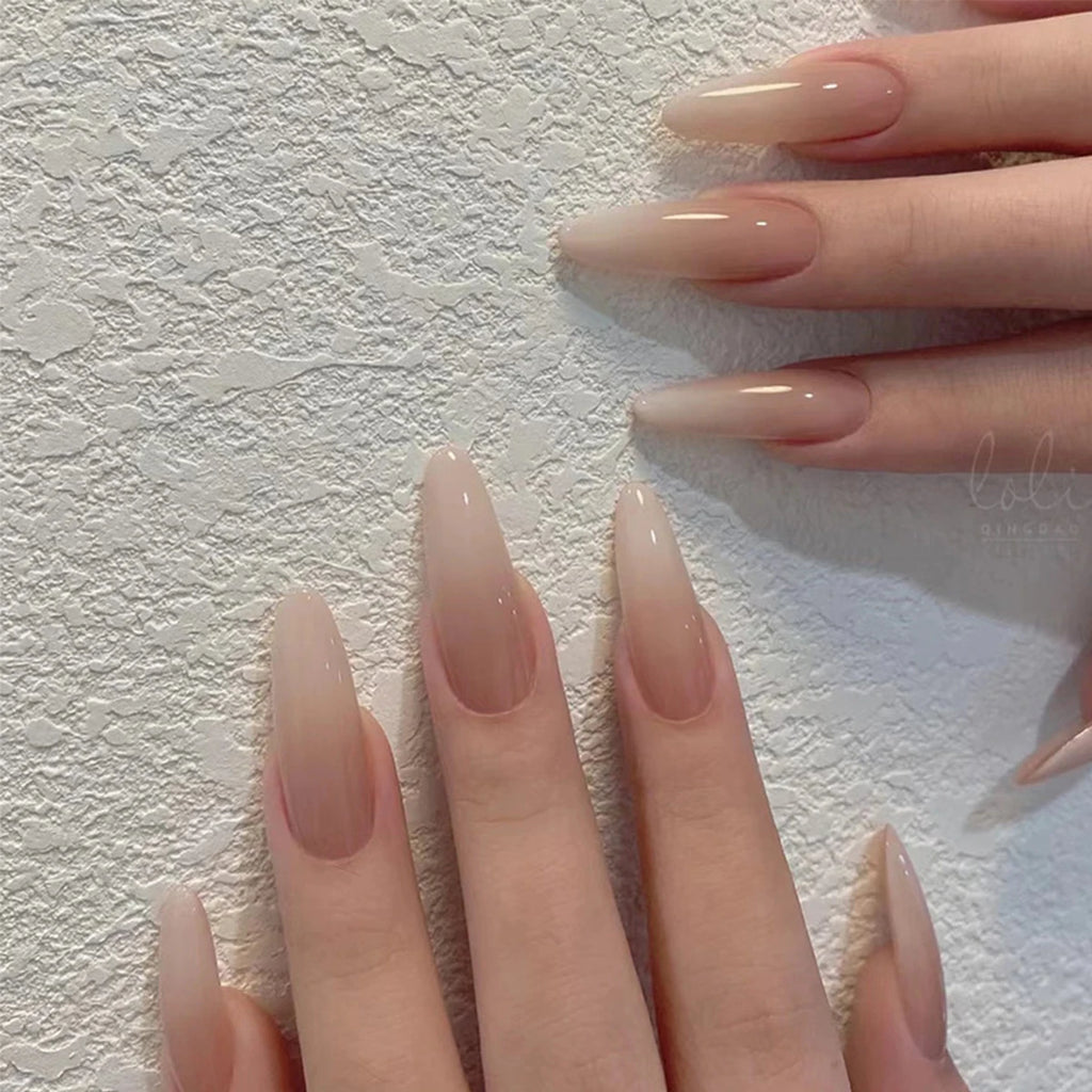 24 almond-drop-shaped false nails, 1 jelly glue sticker + 1 nail file