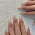 24 almond-drop-shaped false nails, 1 jelly glue sticker + 1 nail file