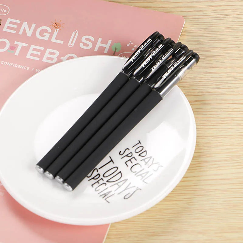 10Pcs/Set Gel Pens Set 0.5mm Black Ink Refill Gel Pen Bullet Tip School & Office Supplies Stationery Kawaii Accessory Stationery