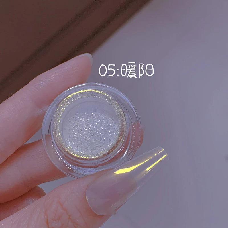 Pearl White Nails Glitter Aurora - Hailey Bieber Nails Moonlight Powders Fritillary Shell Mirror Pigment Nail Decoration