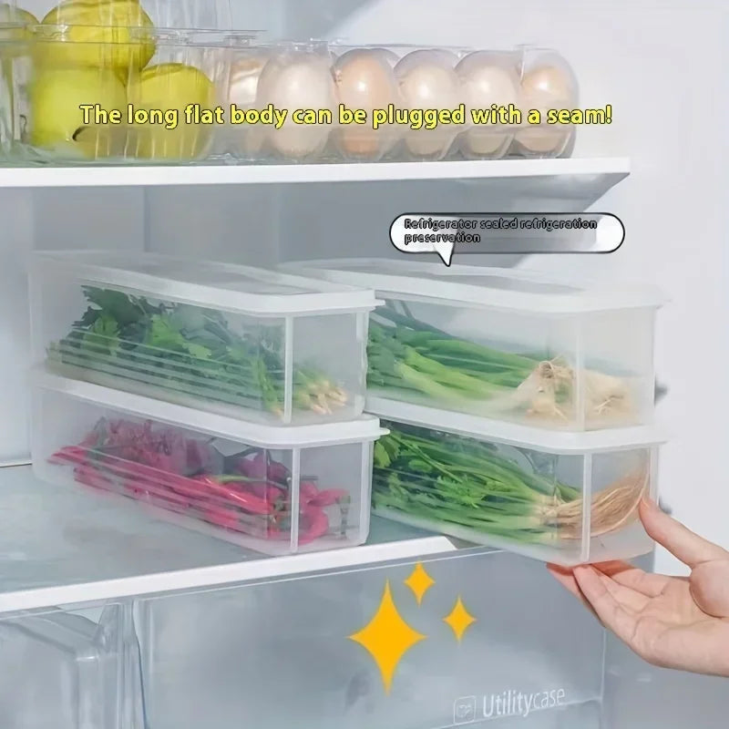 1//2/4pcs Refrigerator Fresh-keeping Storage Box Fresh-keeping Artifact,Food Preservation Boxes Transparent Sealed Kitchen Tools