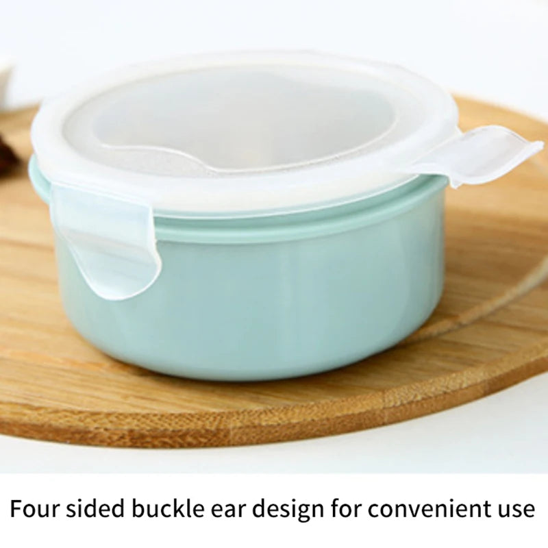 Mini Refrigerator Crisper Small Lunch Box Plastic Airtight Jar Storage Box Round Kitchen Insulated Lunch Box Organizer Snack Box
