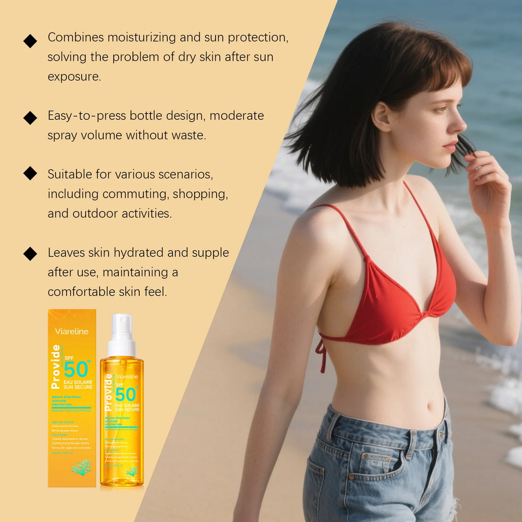 100ML Spf50 Sunscreen Spray Non-stciky Protect Skin Moisturizing Enhance Smoothness Refreshing Prevent Sunburn Sunscreen Spray