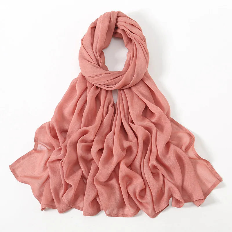 New Muslim Hijabs for Women Scarf Thin Plain Shawls Femme Musulman Soft Viscose Rayon Headscarf Islamic Turban Headband 190x85cm