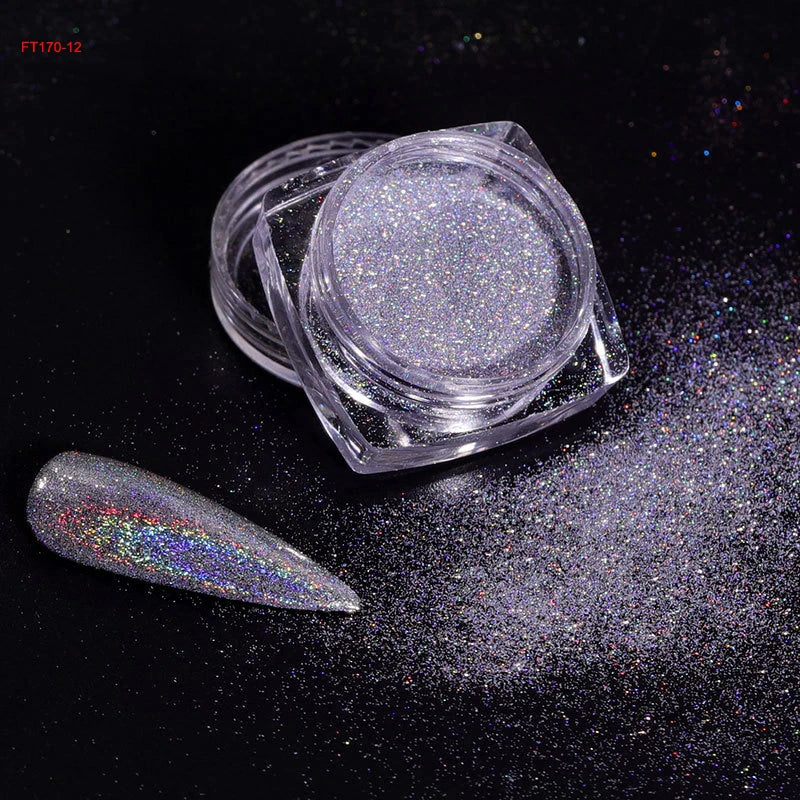Pearl White Nails Glitter Aurora - Hailey Bieber Nails Moonlight Powders Fritillary Shell Mirror Pigment Nail Decoration