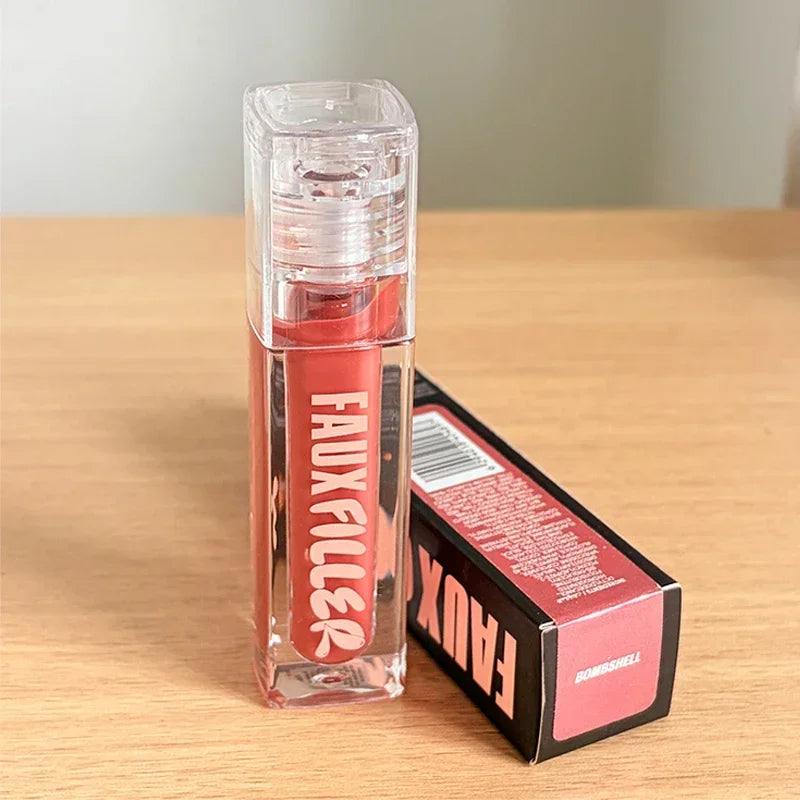 ROD Lipstick Makeup Non-Sticky Lip Gloss Hydrating Crystal Clear Lip Oil Plumping Moisturize Tinted Lipstick Natural Lip Makeup