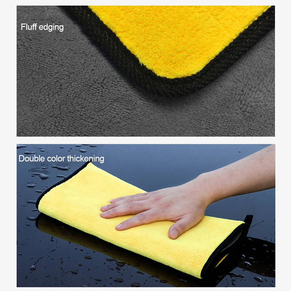 SEAMETAL 3/5/10Pcs Car Wash Microfiber Towel 30x30/60CM Car Cleaning Drying Cloth Hemming Car Care Cloth Car Wash Accessories