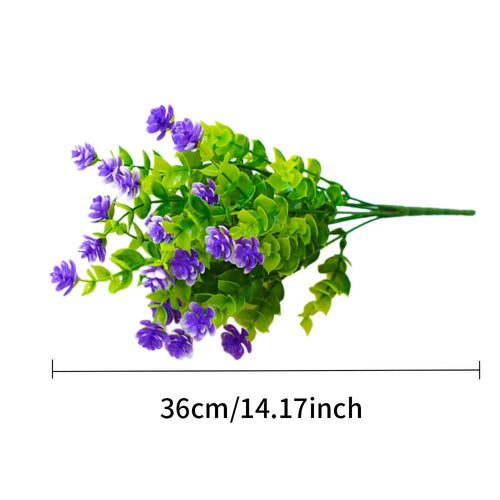 1 Bundle Artificial Flowers Outdoor UV Resistant Shrubs Plants Fake Flower Greenery for Office Kitchen Wedding Garden Decor