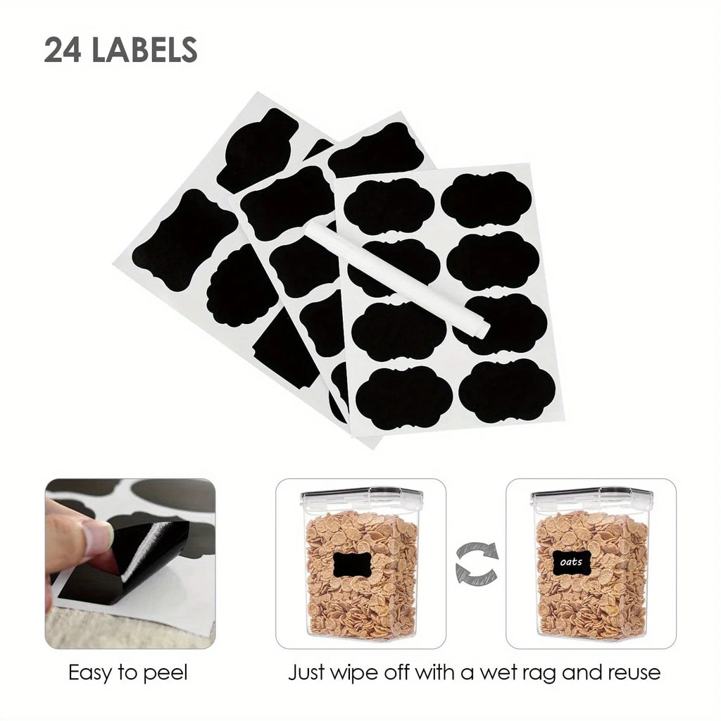 6Pcs Airtight Food Storage Containers Kitchen Pantry Storage Containers For Sugar, Flour And Baking Supplies Kitchen Accessories