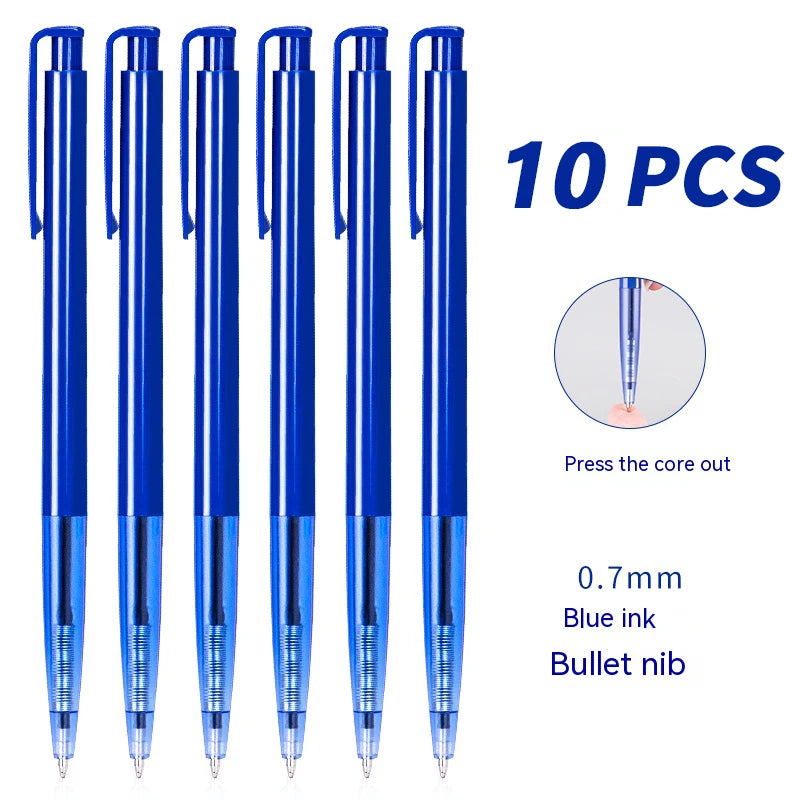 DELI-Bullet Tip Ballpoint Pen Set, Fine Point 0.7mm, Blue Ink, Office and School Supplies, Stationery