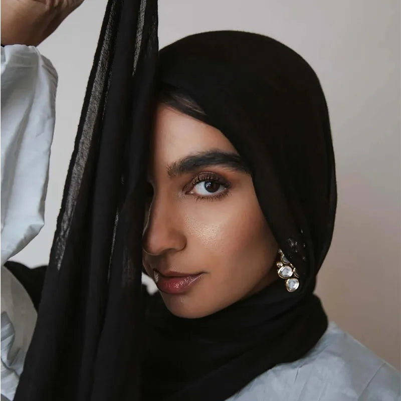 Ramadan Solid Color Modal Cotton Rayon Hijabs Scarf Women Muslim Headscarf Wraps Shawls Femme Musulman Headband Islamic Turban