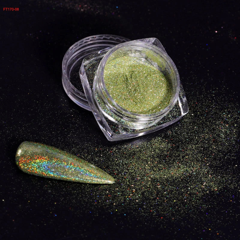 Pearl White Nails Glitter Aurora - Hailey Bieber Nails Moonlight Powders Fritillary Shell Mirror Pigment Nail Decoration