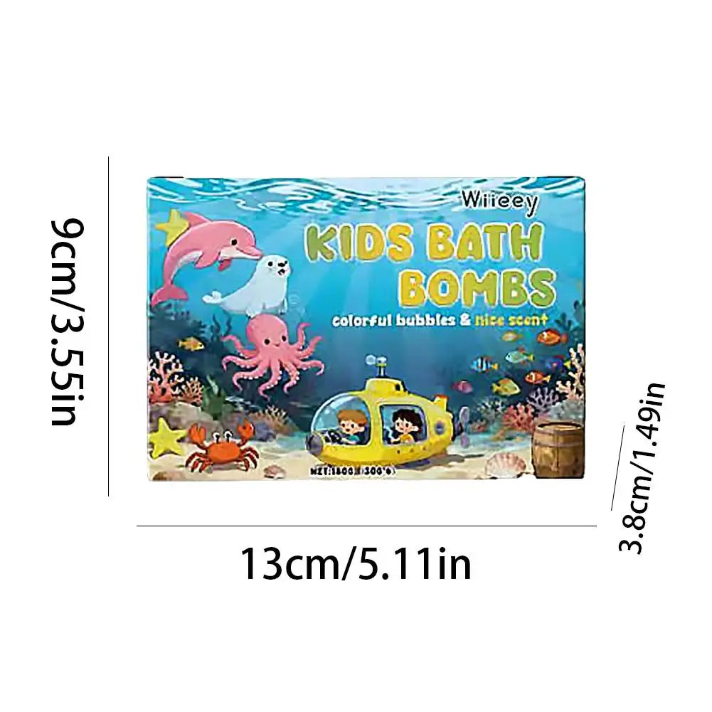 New 6pcs Bath Bombs Set For Kids Handmade Natural Mega Bubbles Surprise Funny Skin Friendly Bubble Bathing Kit Ocean Toys Gift ﻿