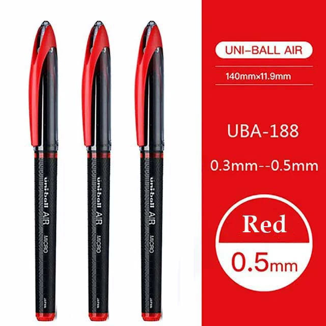 Japan Uniball Gel Pen AIR Straight Liquid Signature Pen UBA-188 Black Technology 0.5/0.7mm Free Writing School Supplies
