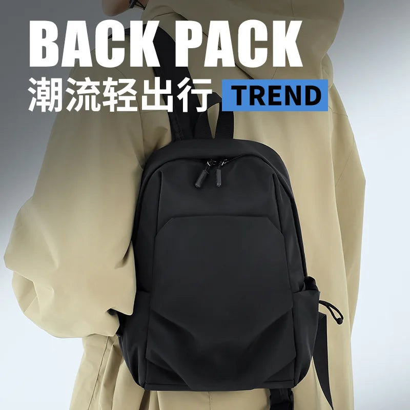 HOMEFISH Fashion Mini Men's Black Backpack 2026 Canvas Waterproof Travel Shoulder Bag Small Designer School Male Backpacks