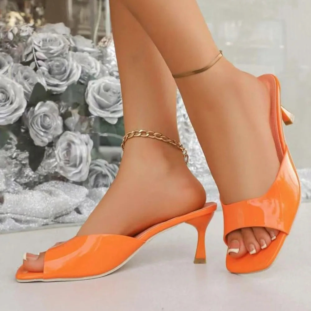 Fashion Fish Mouth Slippers Summer Comfort Dress Shoes Sexy Open Toe Stiletto Sandals Elegant Office Women High Heels