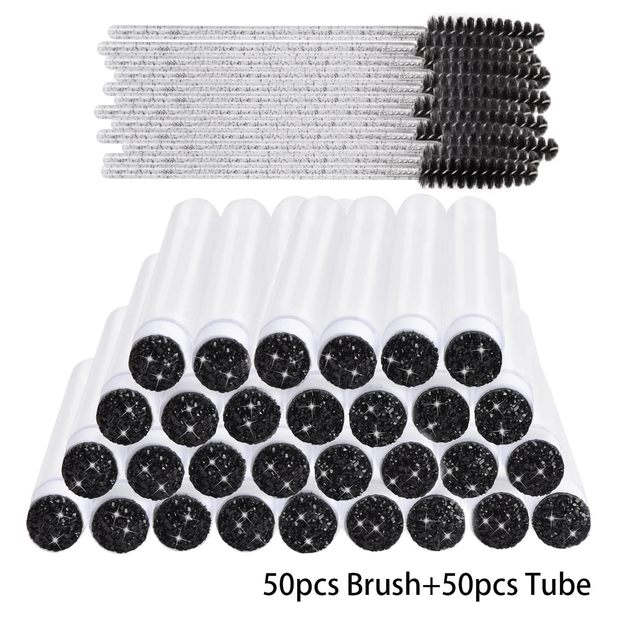 25/50PCS Dust-Proof Eyelash Brush Tube Empty Reusable Lash Mascara Wand Case Eyebrow Comb Makeup Applicators Container wholesale