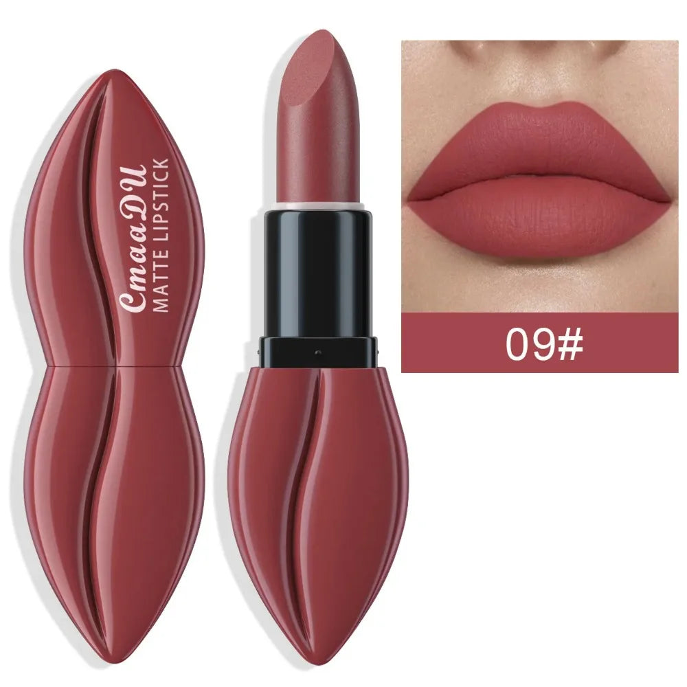 Natural Smooth Matte Waterproof Velvet Nude Lipstick Sexy Red Brown Lip Stick Pigments Makeup Lipgloss Long Lasting Profissional