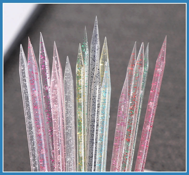 50/100 Pcs Reusable Double-Ended Cuticle Tool - Crystal Nail Art Pusher for Manicure & Pedicure