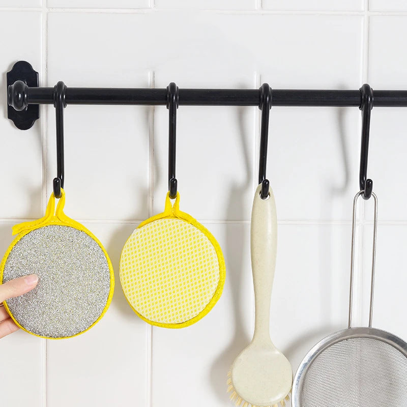 10PCS Dishwashing Sponges Double Sided Pot Pan Scrubber Brushes Reusable Household Cleaning Sponges Kitchen Tool Set