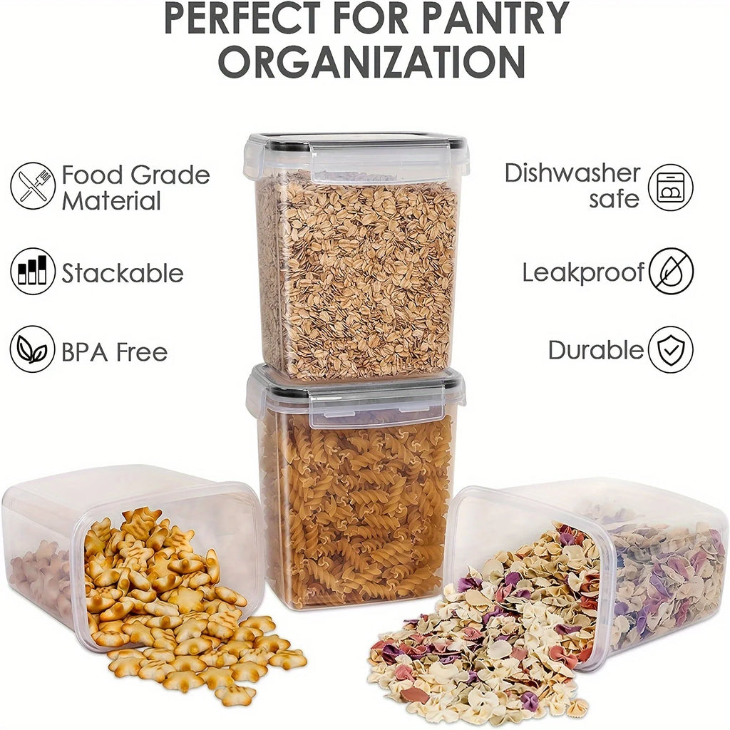 6Pcs Airtight Food Storage Containers Kitchen Pantry Storage Containers For Sugar, Flour And Baking Supplies Kitchen Accessories