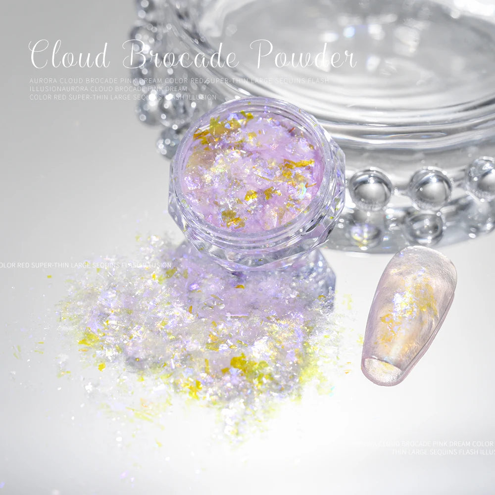 Pearl White Nails Glitter Aurora - Hailey Bieber Nails Moonlight Powders Fritillary Shell Mirror Pigment Nail Decoration