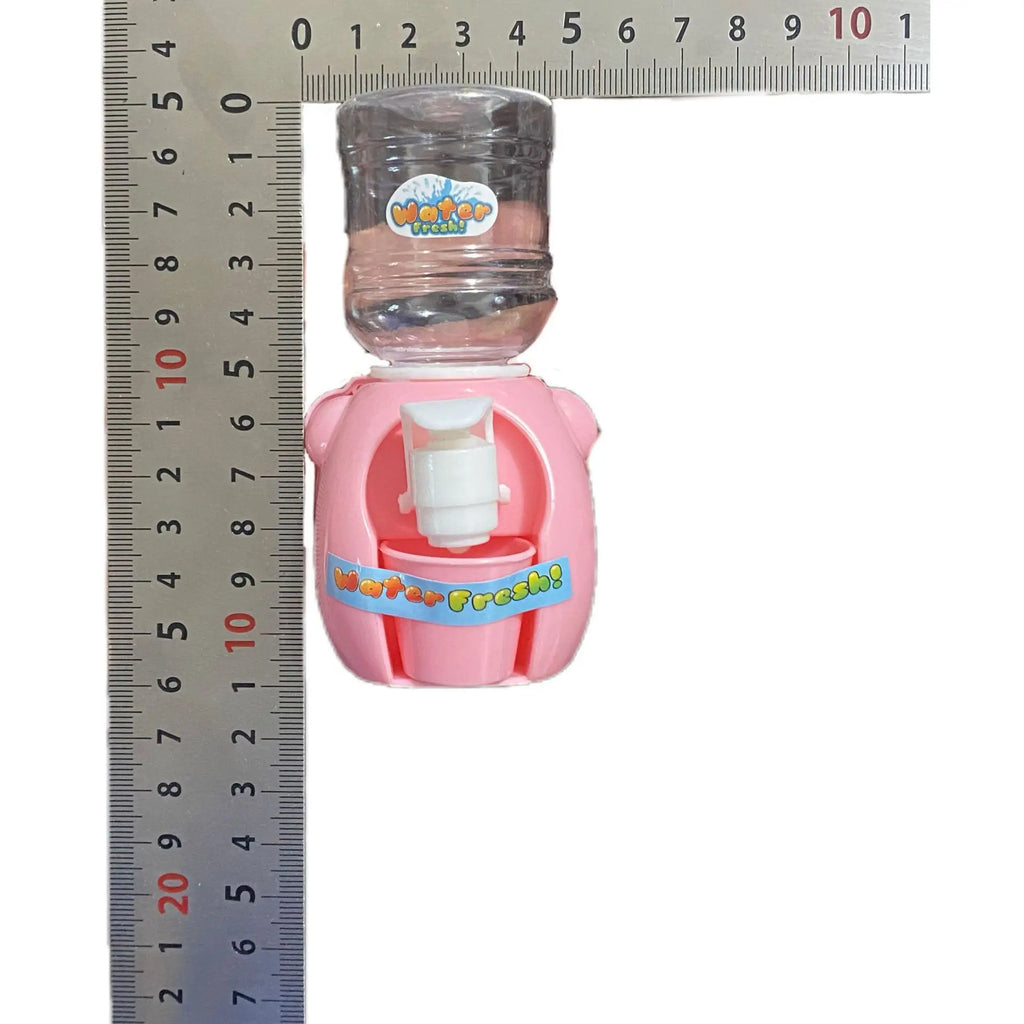 Kids Mini Water Dispenser Toy, Pretend Play Kitchen Set, Fun Press-to-Water Simulation, Tableware Accessories in Bag