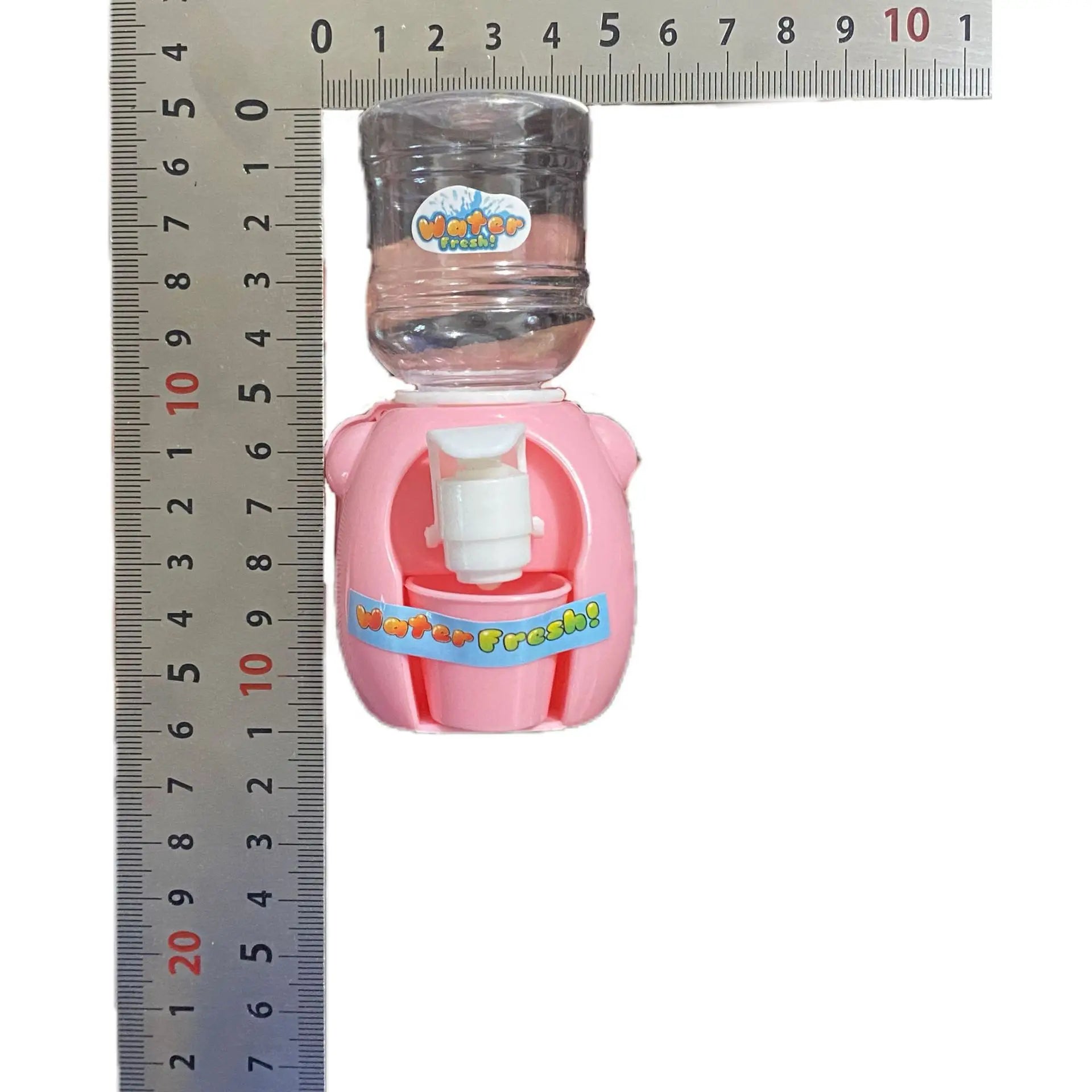 Kids Mini Water Dispenser Toy, Pretend Play Kitchen Set, Fun Press-to-Water Simulation, Tableware Accessories in Bag