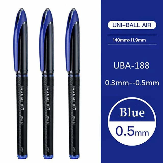 Japan Uniball Gel Pen AIR Straight Liquid Signature Pen UBA-188 Black Technology 0.5/0.7mm Free Writing School Supplies