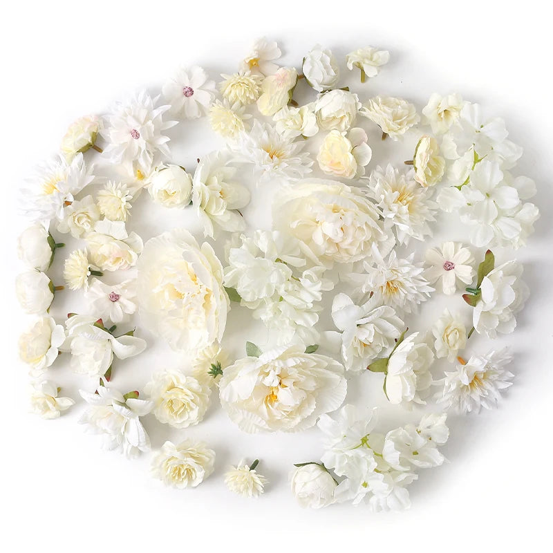 1Bag Artificial Flower Head For Home Room Wedding Decoration Handmade Craft Wreath Christmas Tree Decor 2025 Navidad Supplies