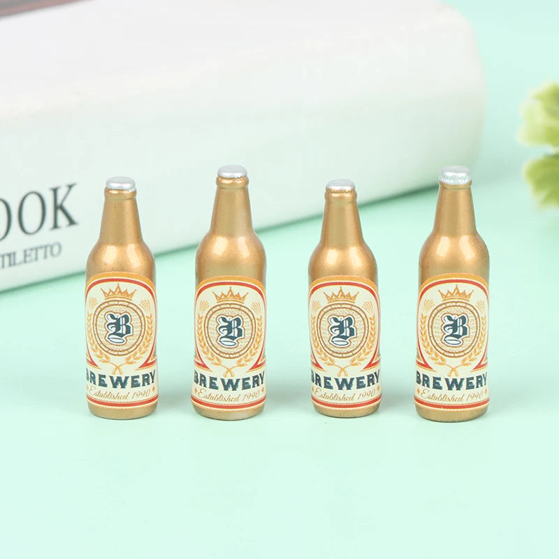 1 Set 1/12 Miniature Wine Bottles Dollhouse Kitchen Accessories - Mini Dolls House Living Room Accessories Beer Drink Bottles