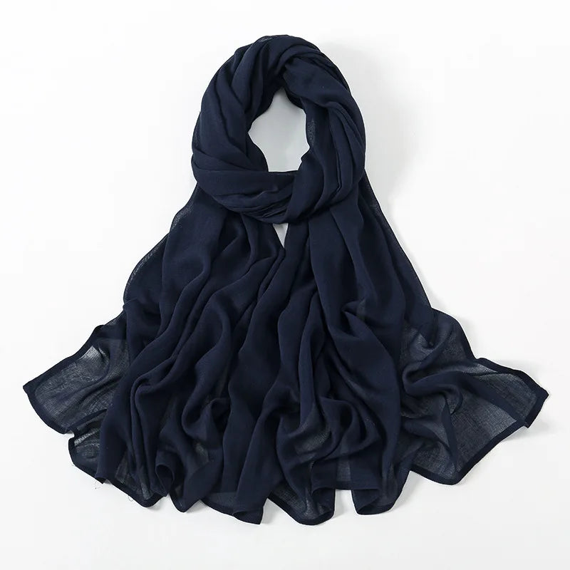 New Muslim Hijabs for Women Scarf Thin Plain Shawls Femme Musulman Soft Viscose Rayon Headscarf Islamic Turban Headband 190x85cm