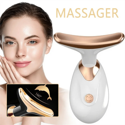 Neck Facial Lifting Device EMS Microcurrent LED Photon Therapy Vibration Face Massager Anti Wrinkles Tightening Skin Care Tools