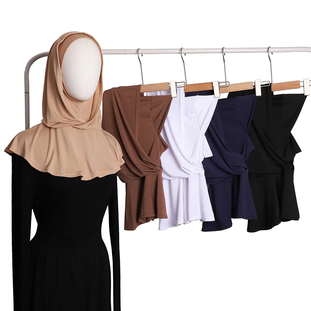 New Ready to Wear Hijab Muslim Undercap Jersey Instant Headscarf Islam Comfort Neck Covered Scarf Light Turban
