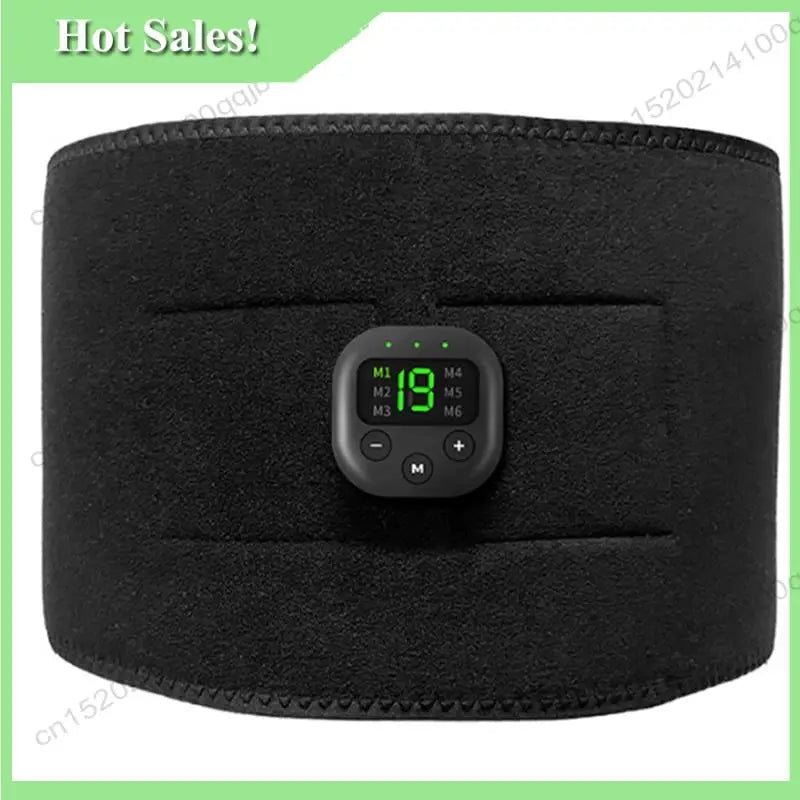 -FDDT EMS Silicone Conductive Fat-Removing Belt With Smart Digital Display Indoor Lazy Fitness Waist Training Massage Device