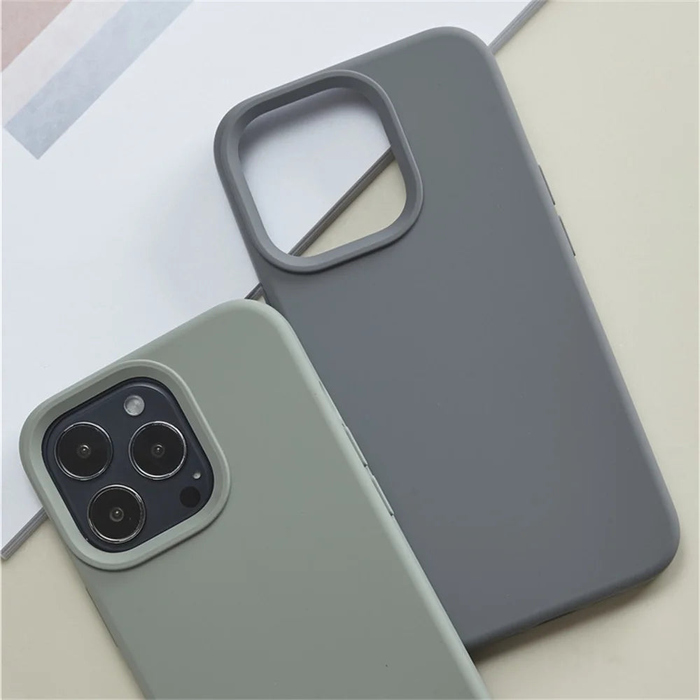Soft Smooth Protector Shockproof Back CoverFor iPhone 16 Pro Max 15 14 11 12 13 Mini 7 8 Plus XR XS Candy Color Phone Case