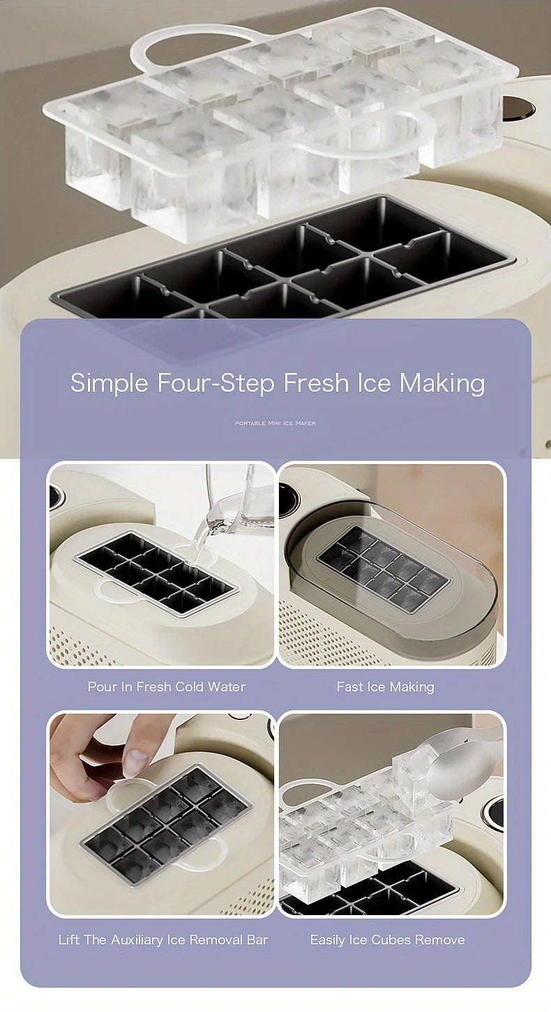 Mini Ice Maker Machine Portable Countertop Ice Cube Maker for Home Office Camping Car RV Small Ice Making Machine 12V 220V